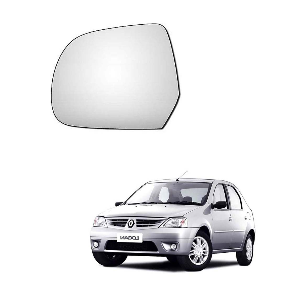 Car Left Side View Mirror Glass For Renault Logan 2009 To 2012 Model Type-2