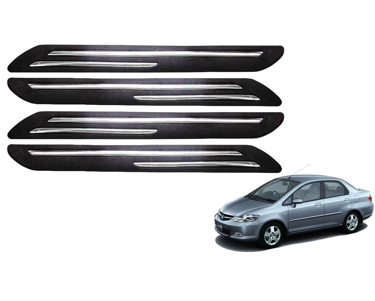 Car Bumper Guard/Bumper Protector Compatible with HONDA CITY ZX  (Set of 4 Pcs)