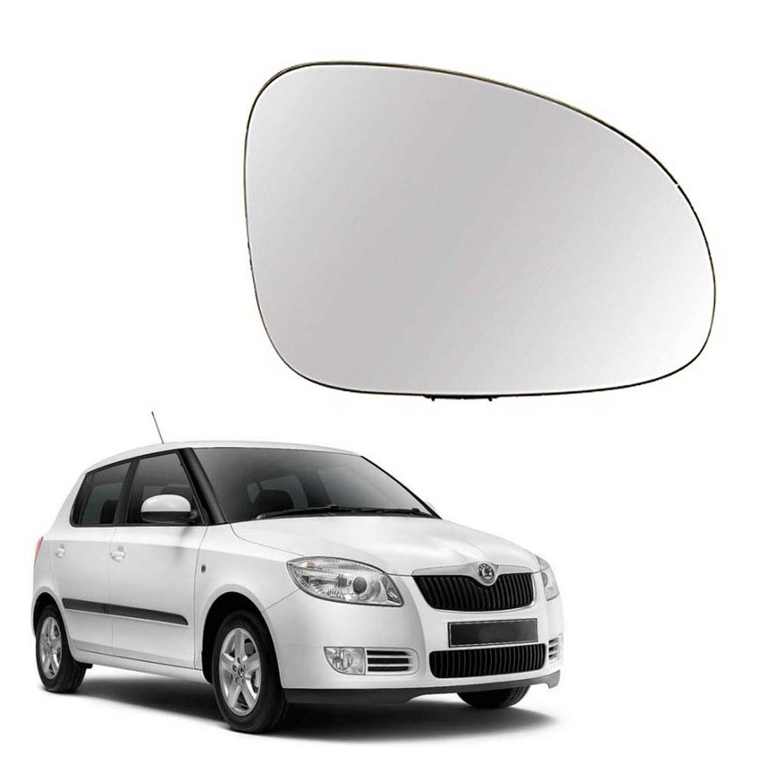 Car Right Side View Mirror Glass For Skoda Fabia 2007 To 2014 Model