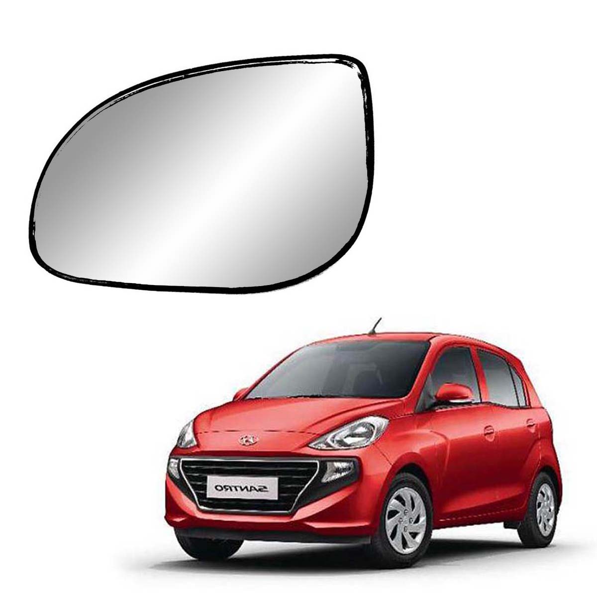 Car Left Side View Mirror Glass For Hyundai Santro Era/Magna 2018 To 2021 New Model