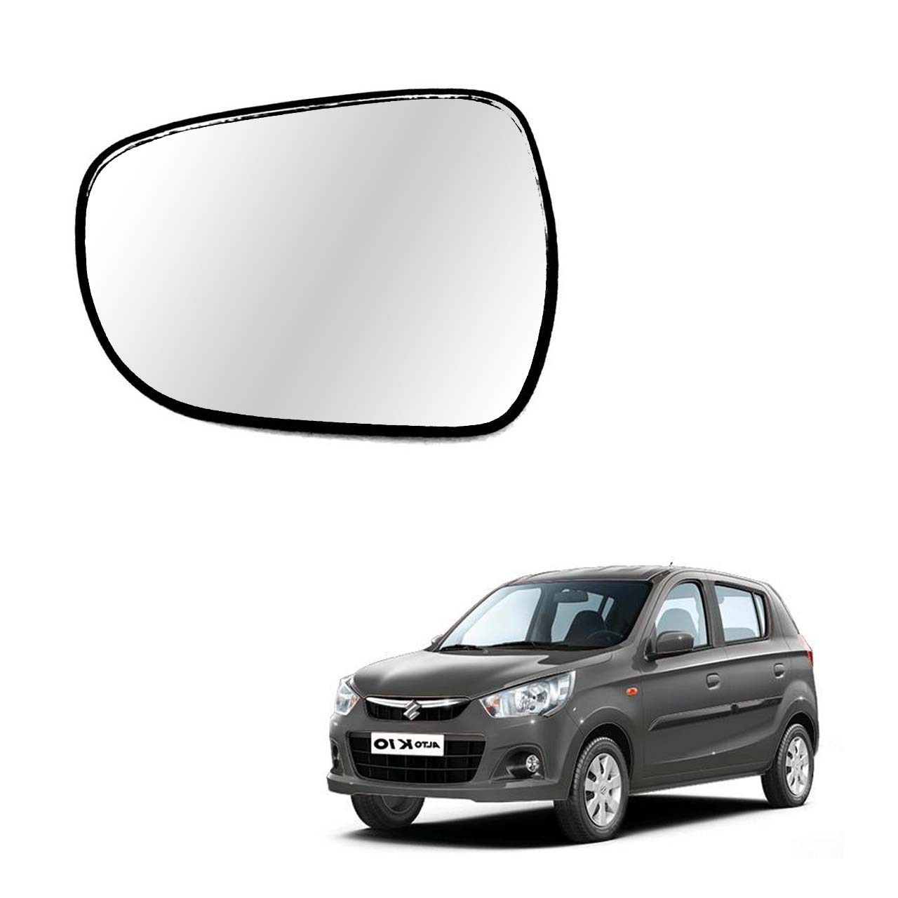 Car Left Side View Mirror Glass For Maruti Alto K10 2014 To 2021 Model Type-2