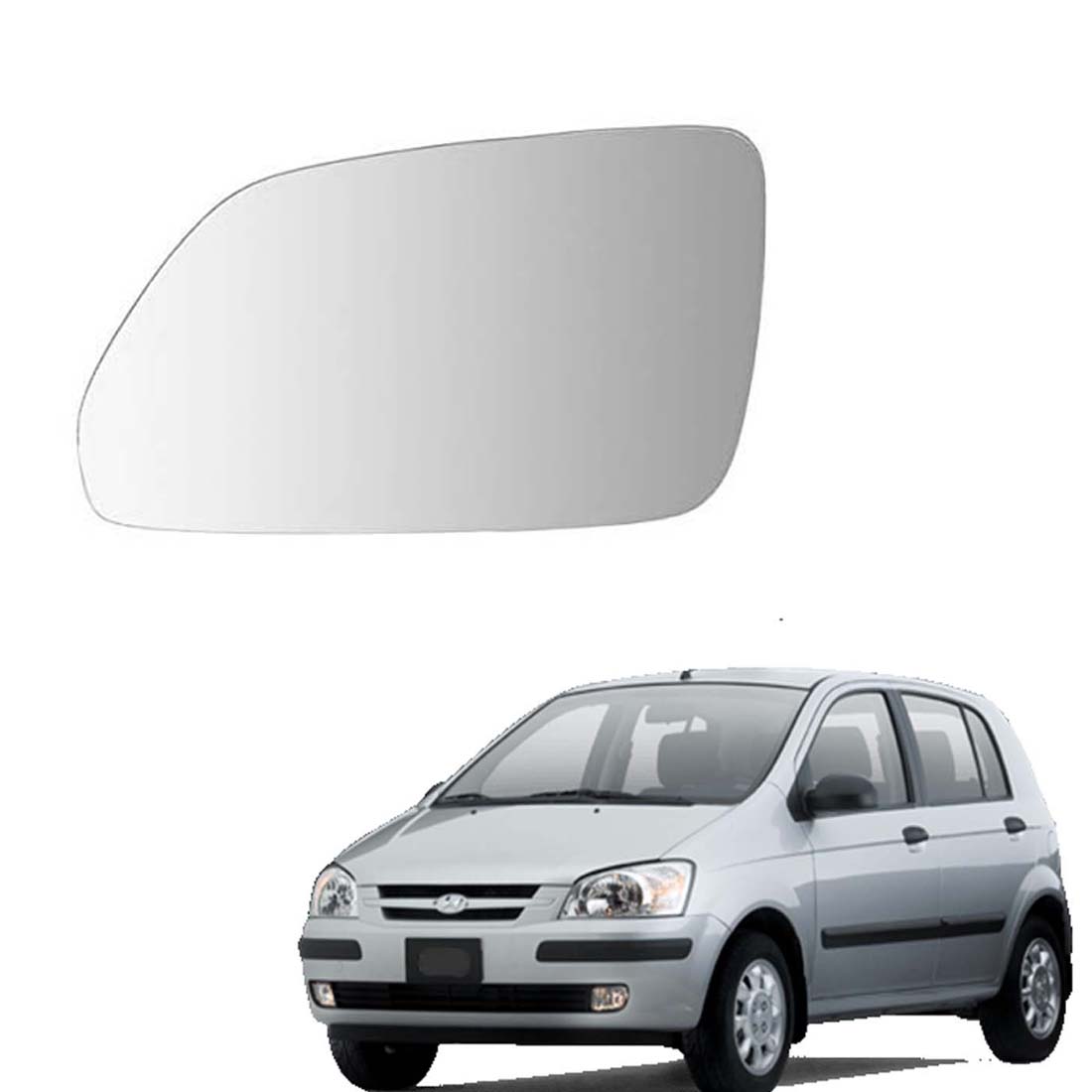 Car Left Side View Mirror Glass For Hyundai Getz 2004 To 2007 Model Type-1