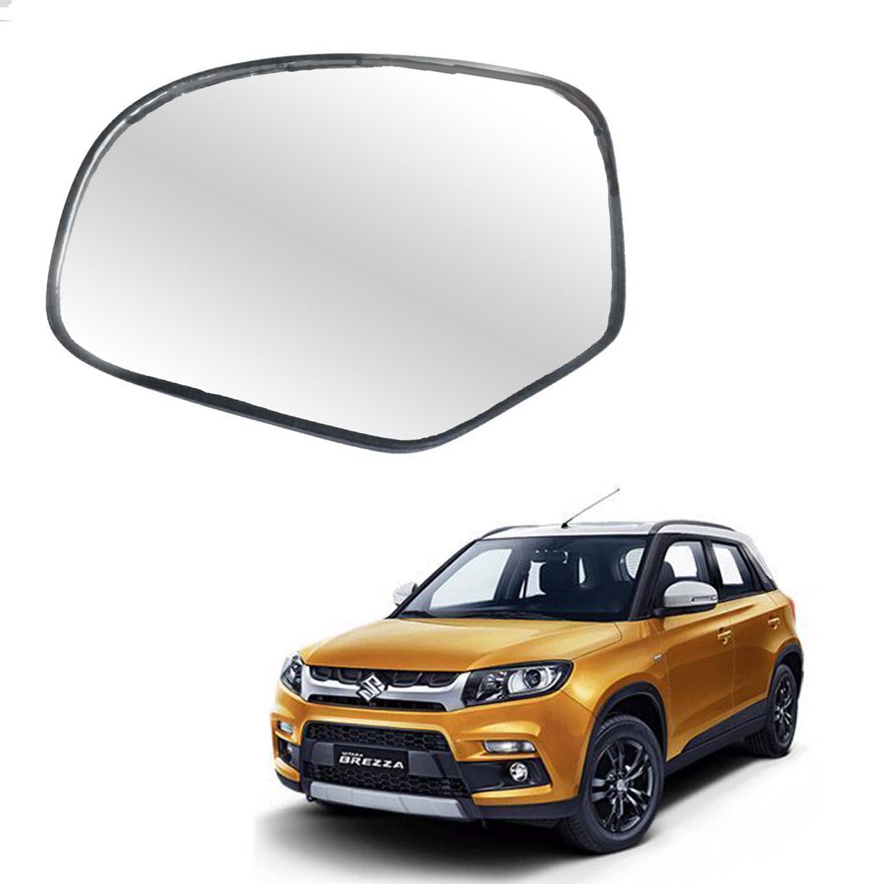 Car Left Side View Mirror Glass For Maruti Vitara Brezza 2016 To 2020 Model