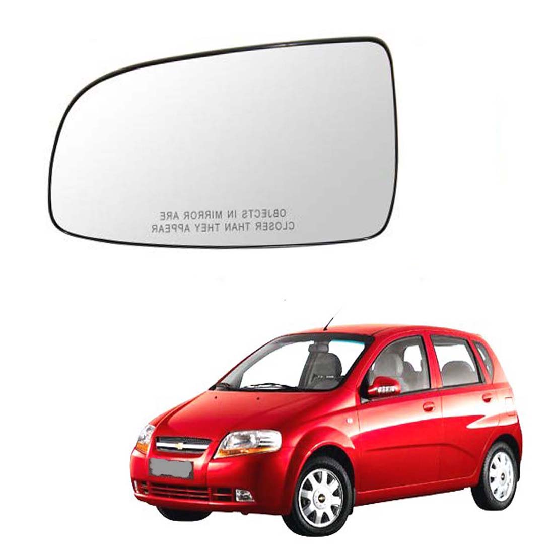 Car Left Side View Mirror Glass For Chevrolet Aveo U-VA 2008 To 2013 Model