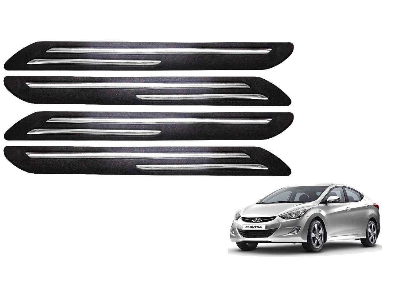 Car Bumper Guard/Bumper Protector Compatible with HYUNDAI ELANTRA FLUDIC  (Set of 4 Pcs)