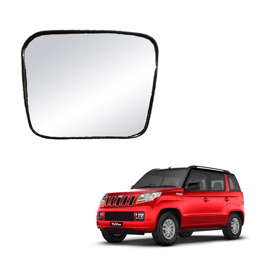 Car Left Side View Mirror Glass For Mahindra Tuv-300 2015 To 2021 Model