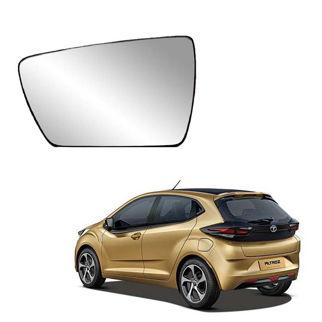 Car Left Side View Mirror Glass For Tata Altroz 2020 To 2021 Model