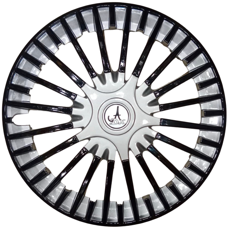 Car Universal Wheel Cover / HubCaps Black and Silver Colour (SPIKE_DC_14) Compatible With - ALL 14 INCHES RIM SIZE