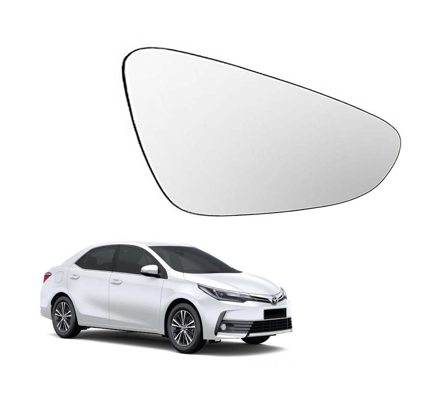 Car Right Side View Mirror Glass For Toyota Corolla Altis 2014 To 2021 Model