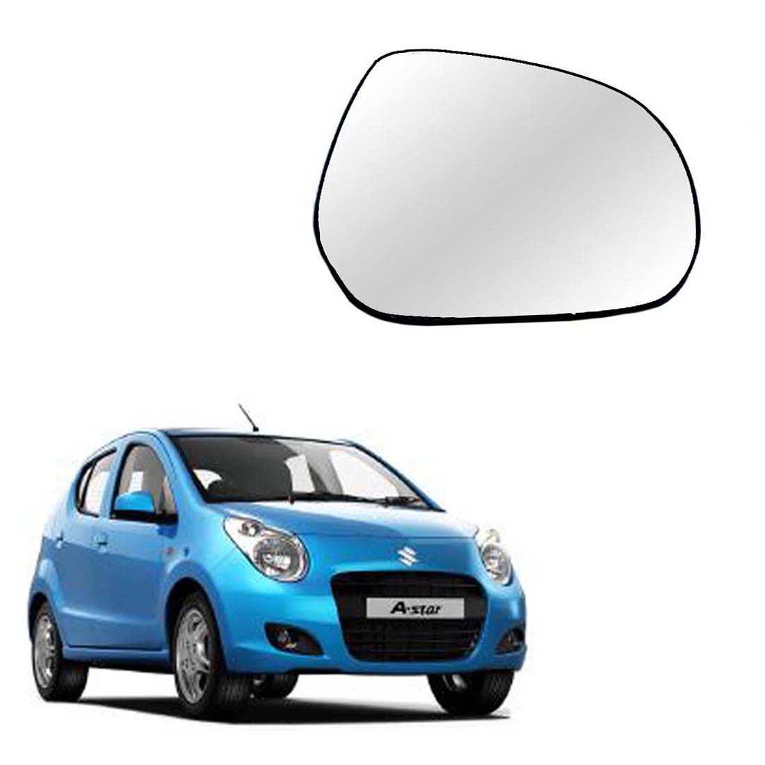 Car Right Side View Mirror Glass For Maruti A-Star 2008 To 2014 Model