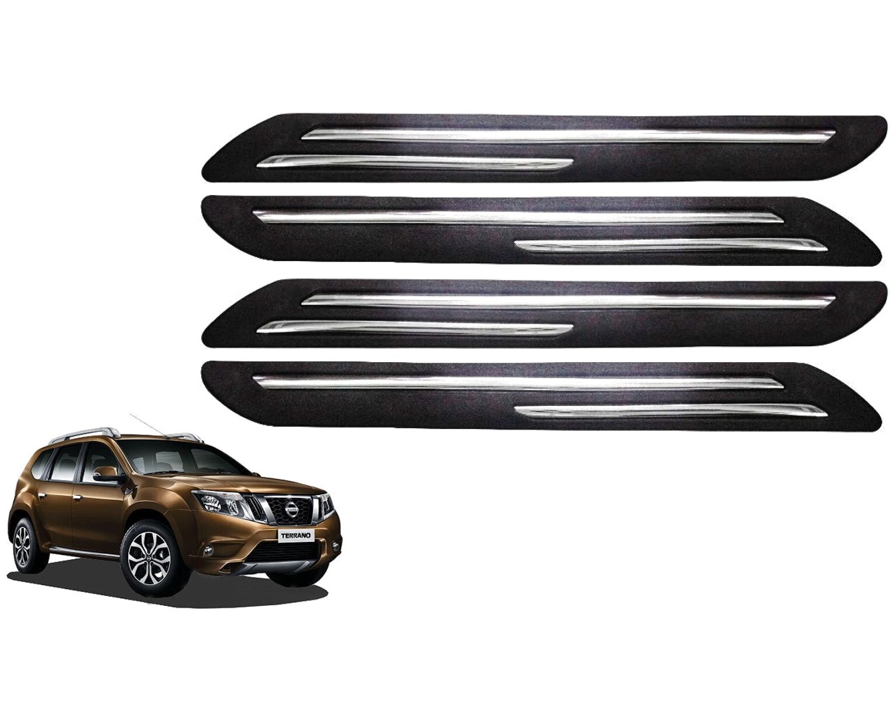 Car Bumper Guard/Bumper Protector Compatible with NISSAN TERRANO (Set of 4 Pcs)