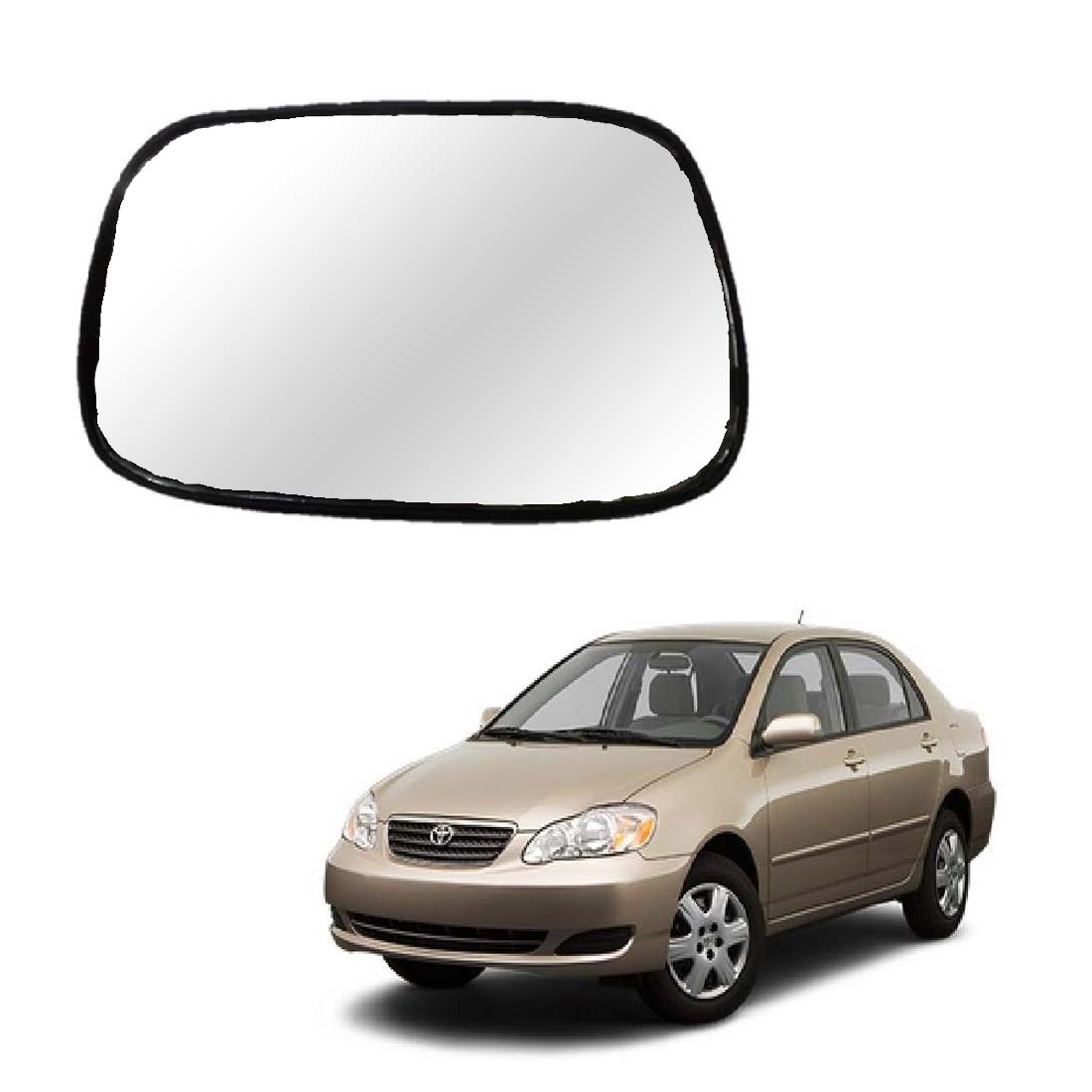 Car Left Side View Mirror Glass For Toyota Corolla 2003 To 2008 Model Type-1