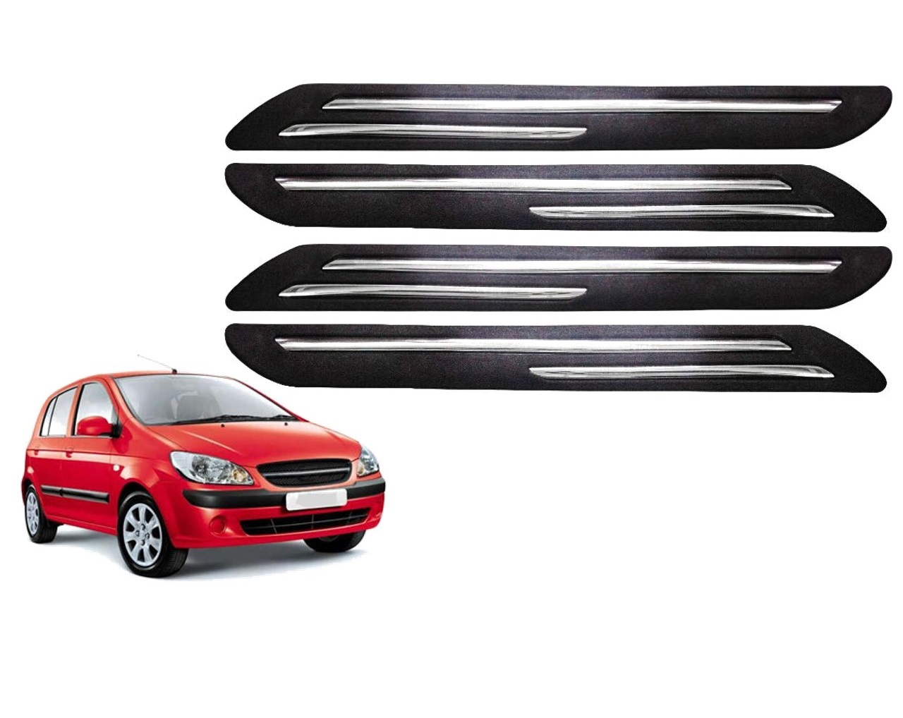 Car Bumper Guard/Bumper Protector Compatible with HYUNDAI GETZ (Set of 4 Pcs)