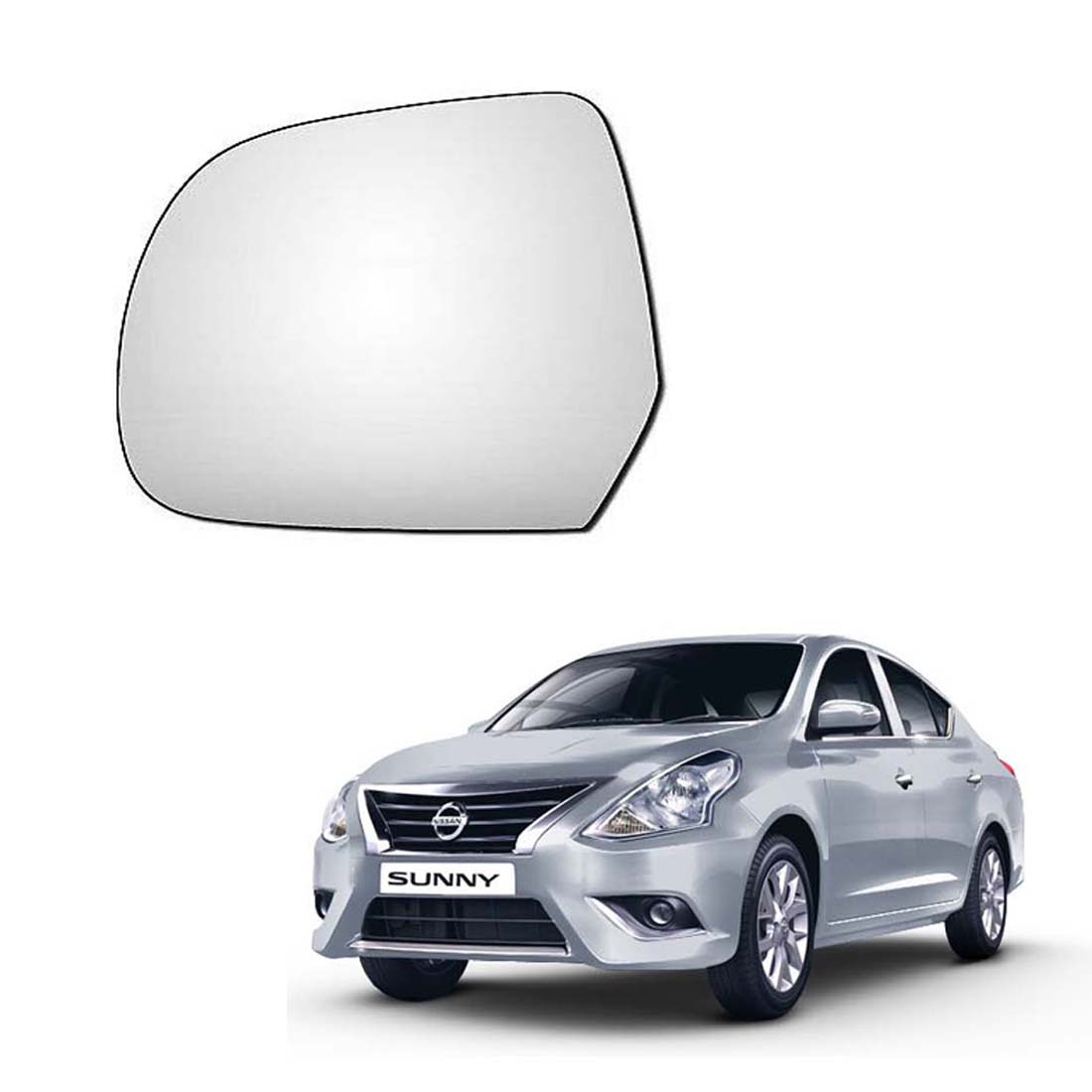 Car Left Side View Mirror Glass For Nissan Sunny 2011 To 2019 Model