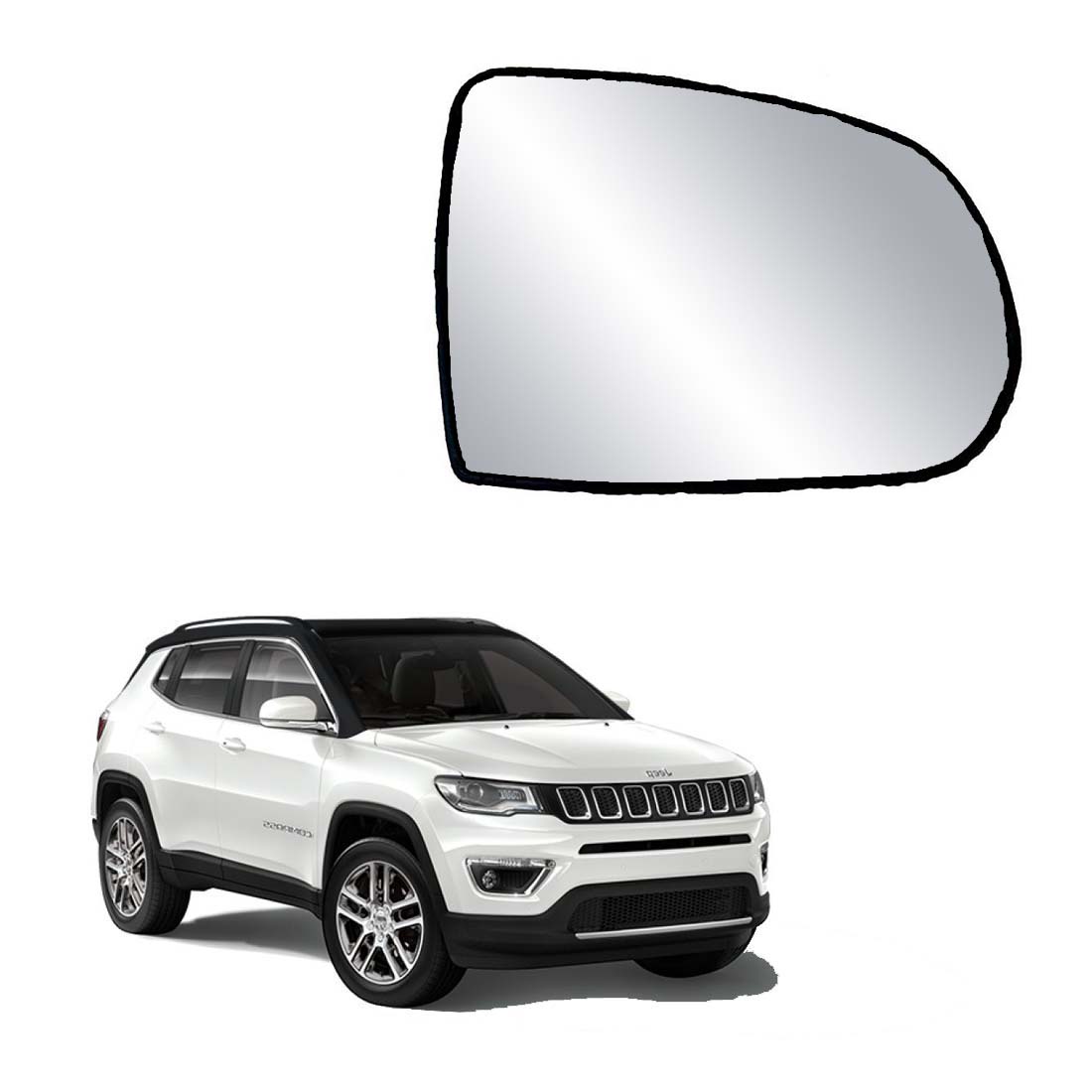 Car Right Side View Mirror Glass For Jeep Compass 2017 To 2021 Model