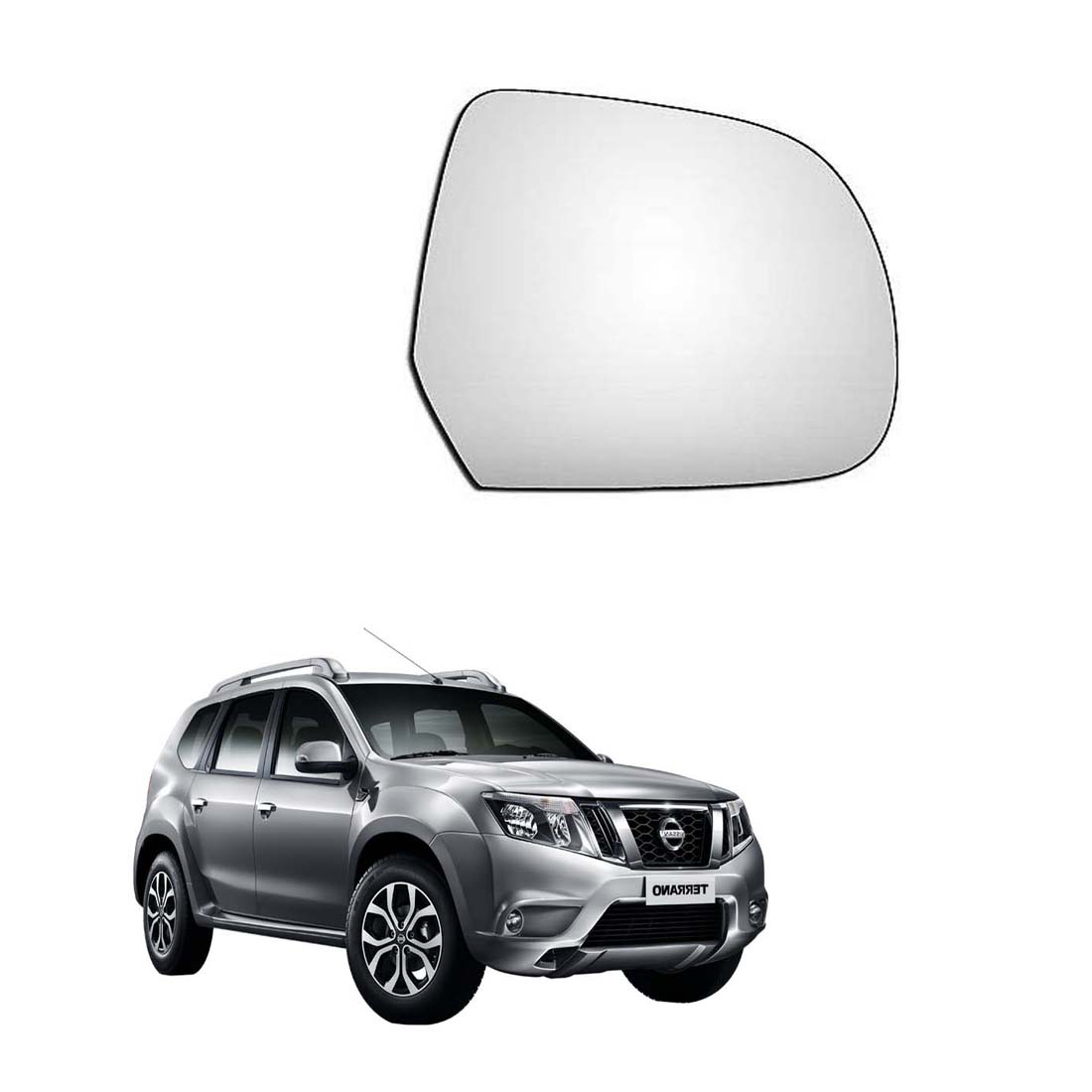 Car Right Side View Mirror Glass For Nissan Terrano 2013 To 2018 Model