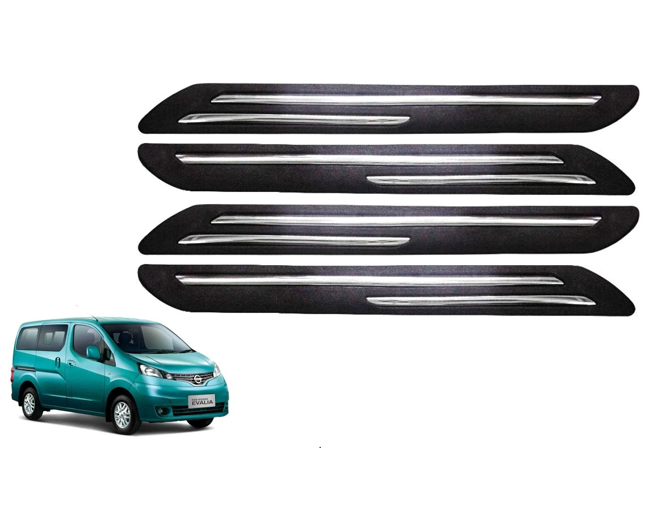 Car Bumper Guard/Bumper Protector Compatible with NISSAN EVALIA (Set of 4 Pcs)