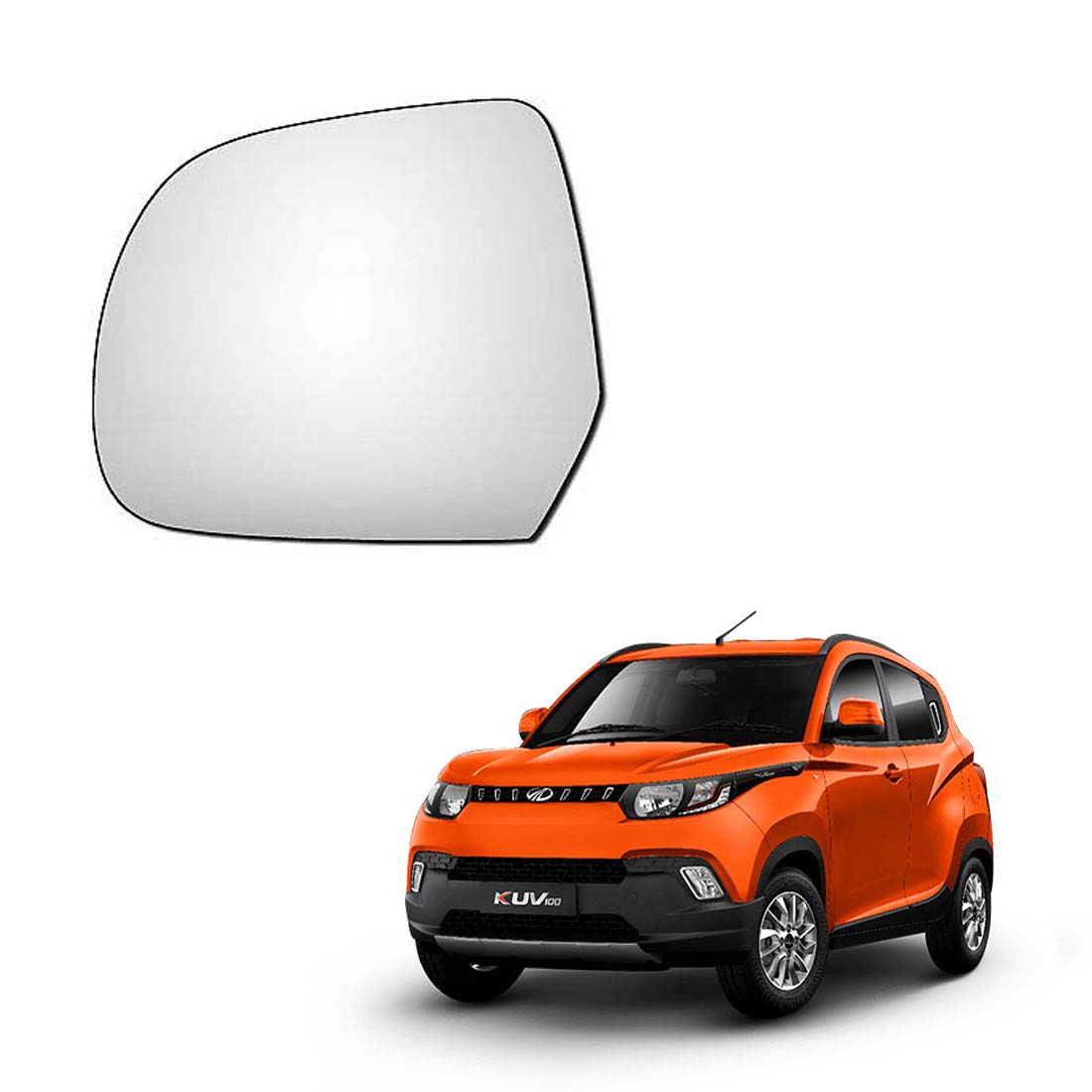 Car Left Side View Mirror Glass For Mahindra Kuv-100 2016 To 2021 Model