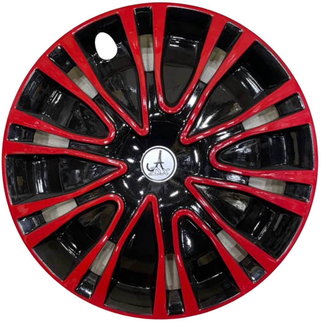 Car Universal Wheel Cover / HubCaps Silver Red and Black (ROVER_RED_BLACK_14) Compatible With - ALL 14 INCHES WHEEL SIZE