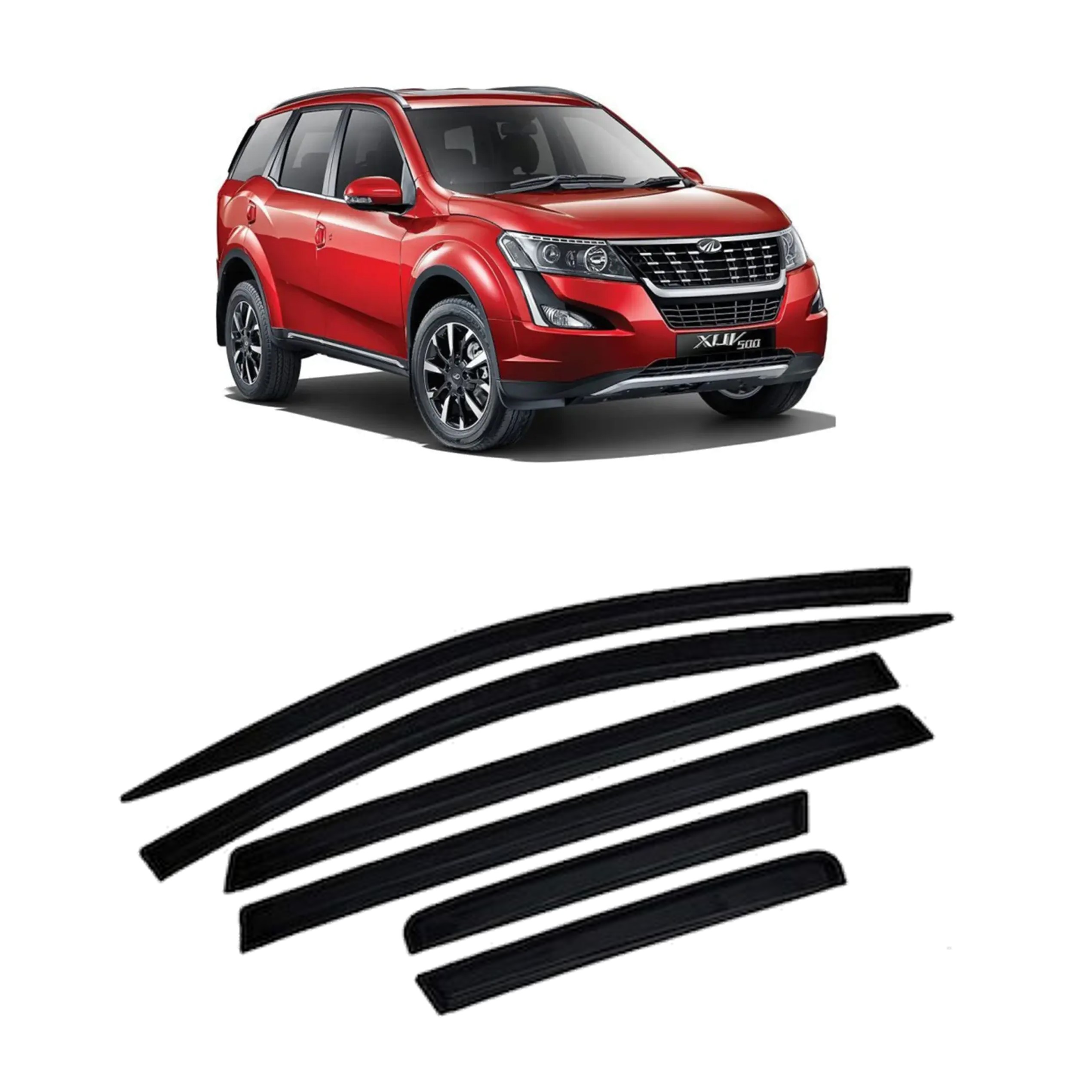 Car Window Rain Door Visor Compatible With Mahindra XUV500 Set Of 6 Pcs.