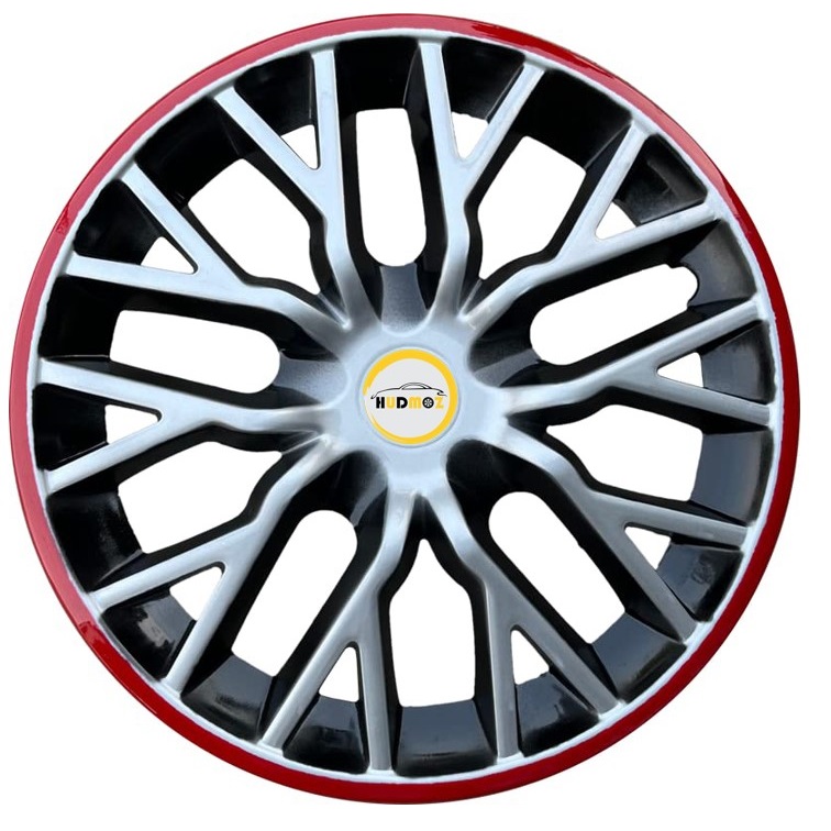 Car Universal Wheel Cover I HubCaps I (Delta DC Red-Circle) Compatible With (R - 12'' Inches Rim Size)