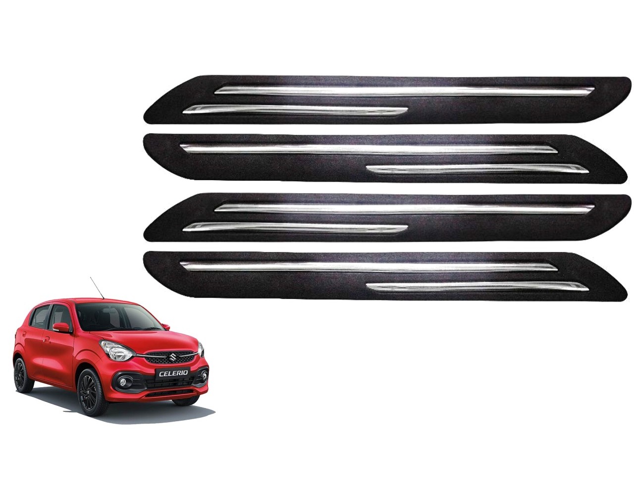 Car Bumper Guard/Bumper Protector Compatible with MARUTI CELERIO 2022  (Set of 4 Pcs)