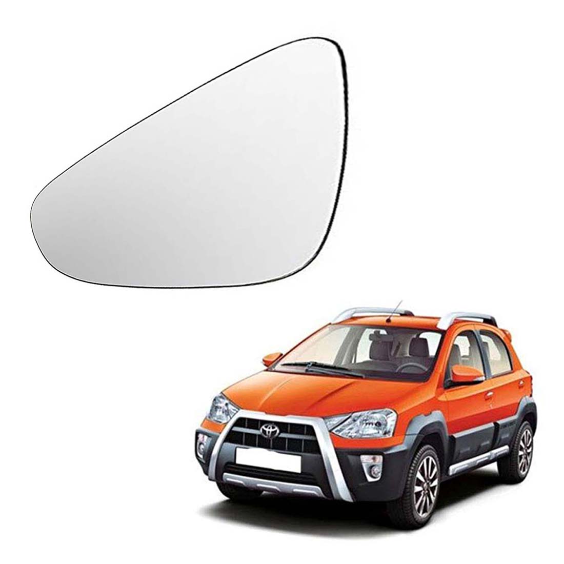 Car Left Side View Mirror Glass For Toyota Etios Cross 2014 To 2018 Model