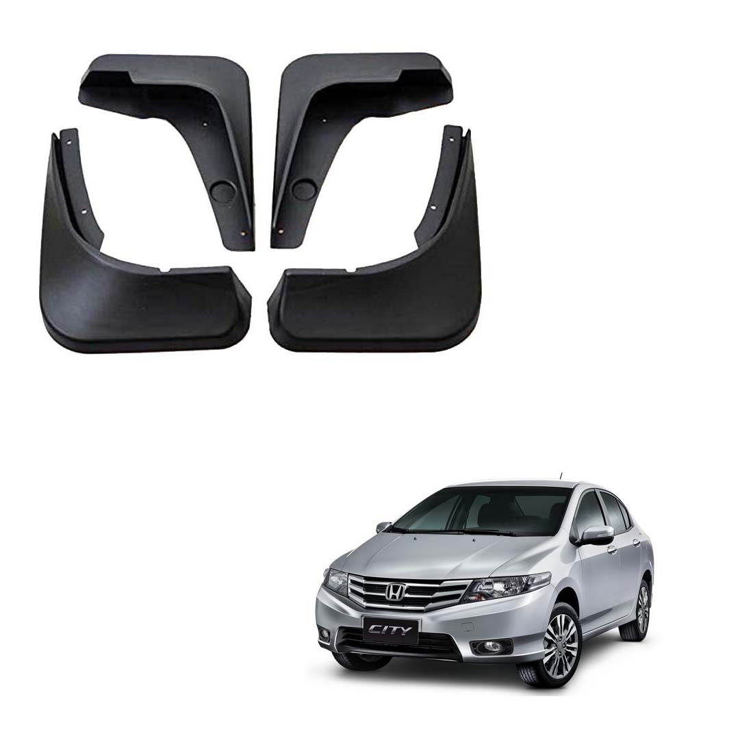 Car Mud Flap/Guard for Honda City 2009 To 2014 Model (Set of 4Pcs.)