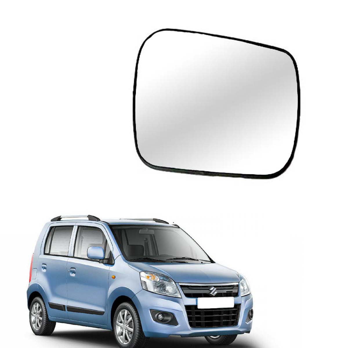 Car Right Side View Mirror Glass For Maruti Wagon-R 2011 To 2018 Model