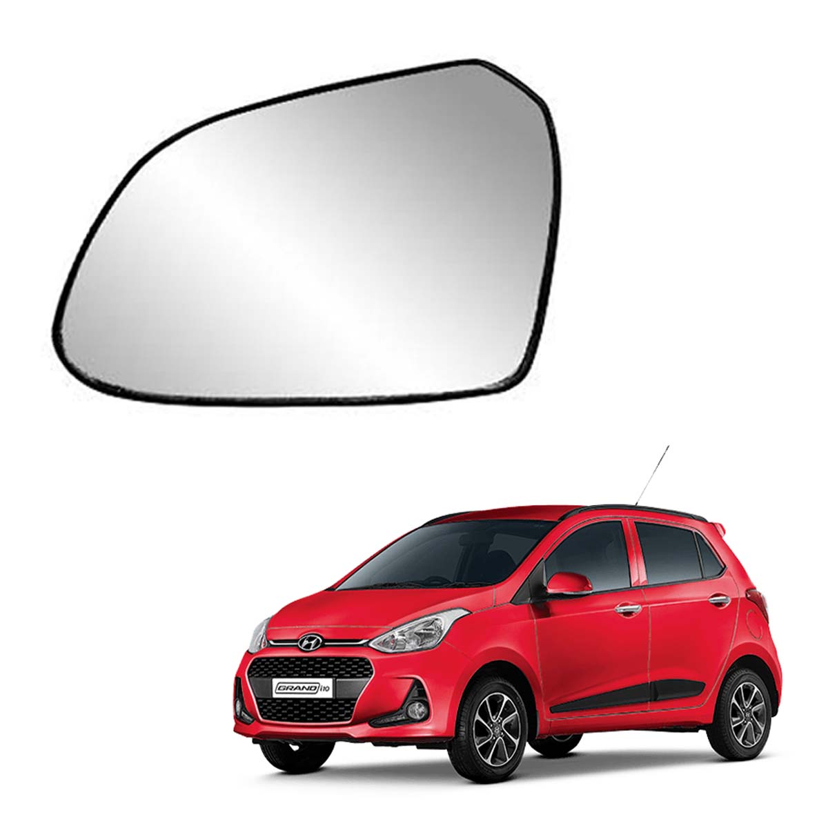 Car Left Side View Mirror Glass For Hyundai Grand i10 2013 To 2020 Model