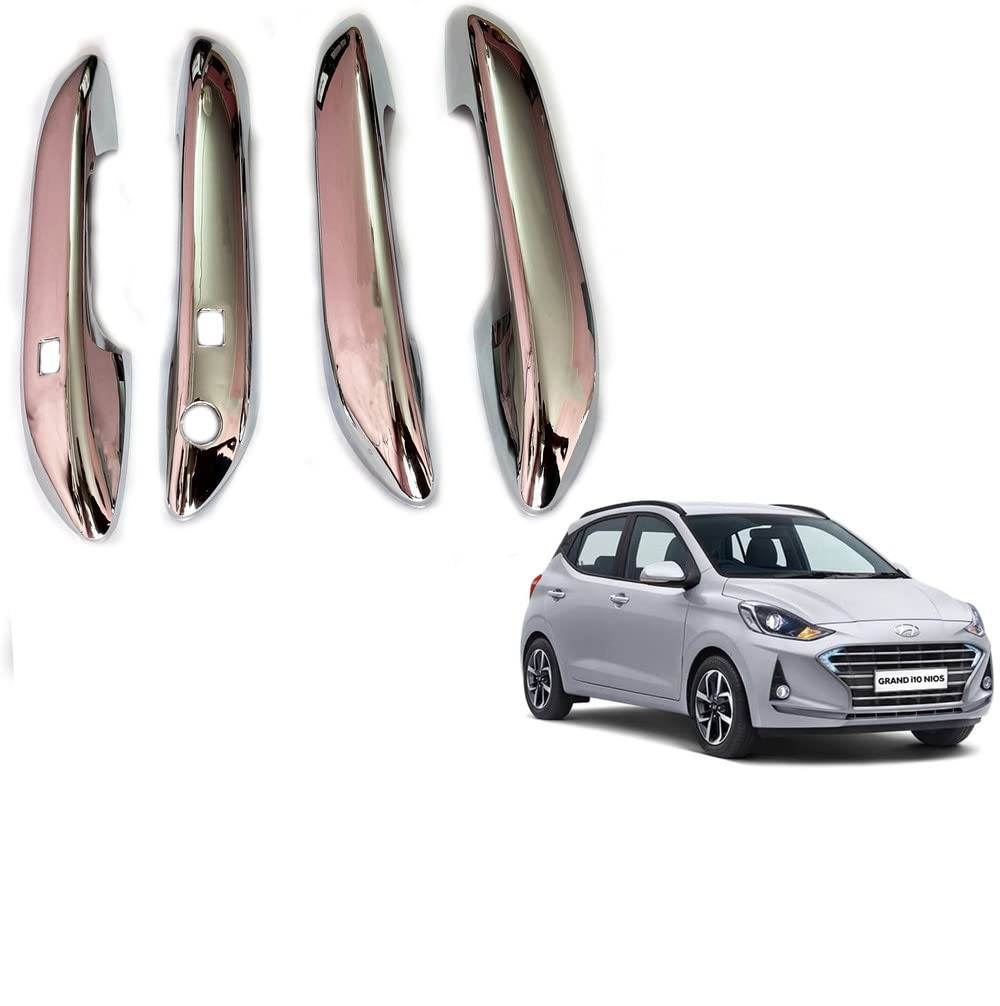 Door Handle Chrome Cover Compatible With Hyundai i10 Grand Nios