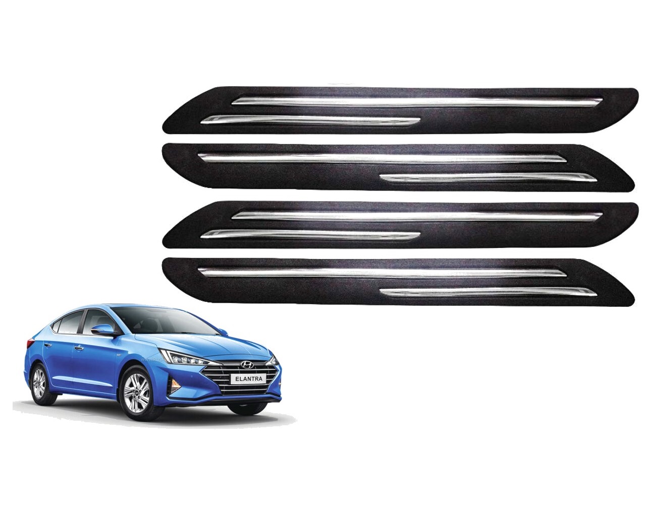 Car Bumper Guard/Bumper Protector Compatible with HYUNDAI NEW ELANTRA (Set of 4 Pcs)