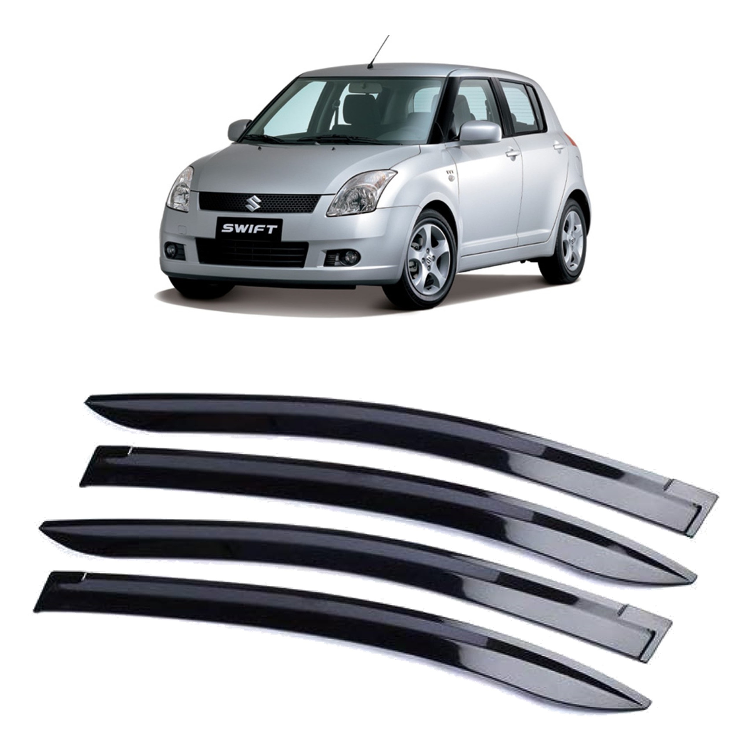 Car Window Rain Door Visor Compatible With Maruti Swift 2005-2011