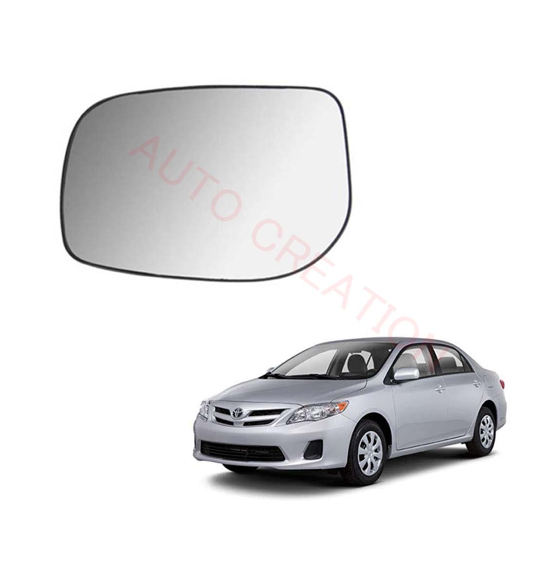 Car Left Side View Mirror Glass For Toyota Corolla Altis 2008 To 2013 Model