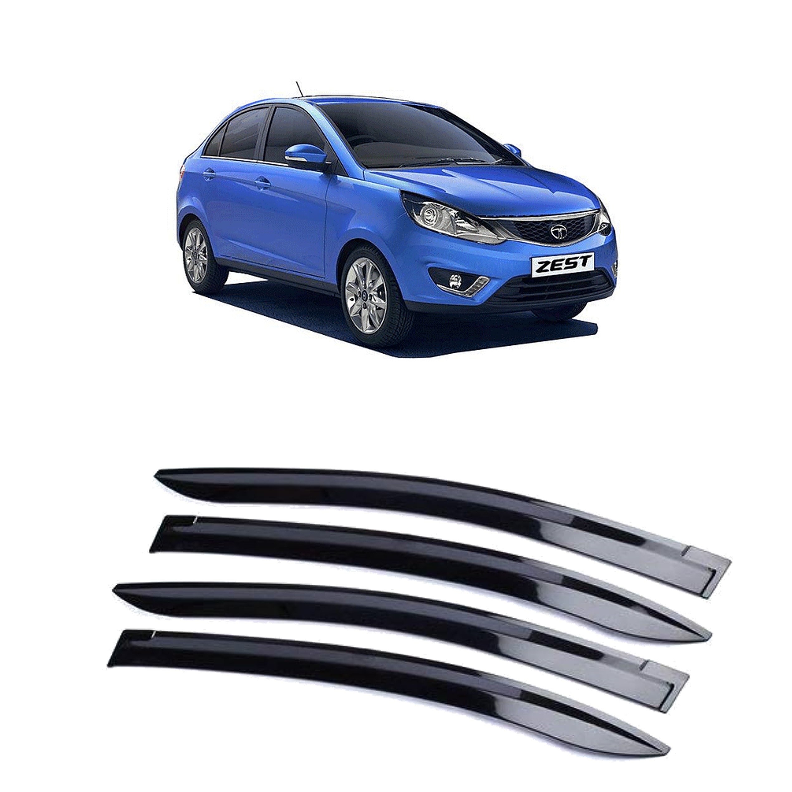 Car Window Rain Door Visor Compatible With Tata Zest