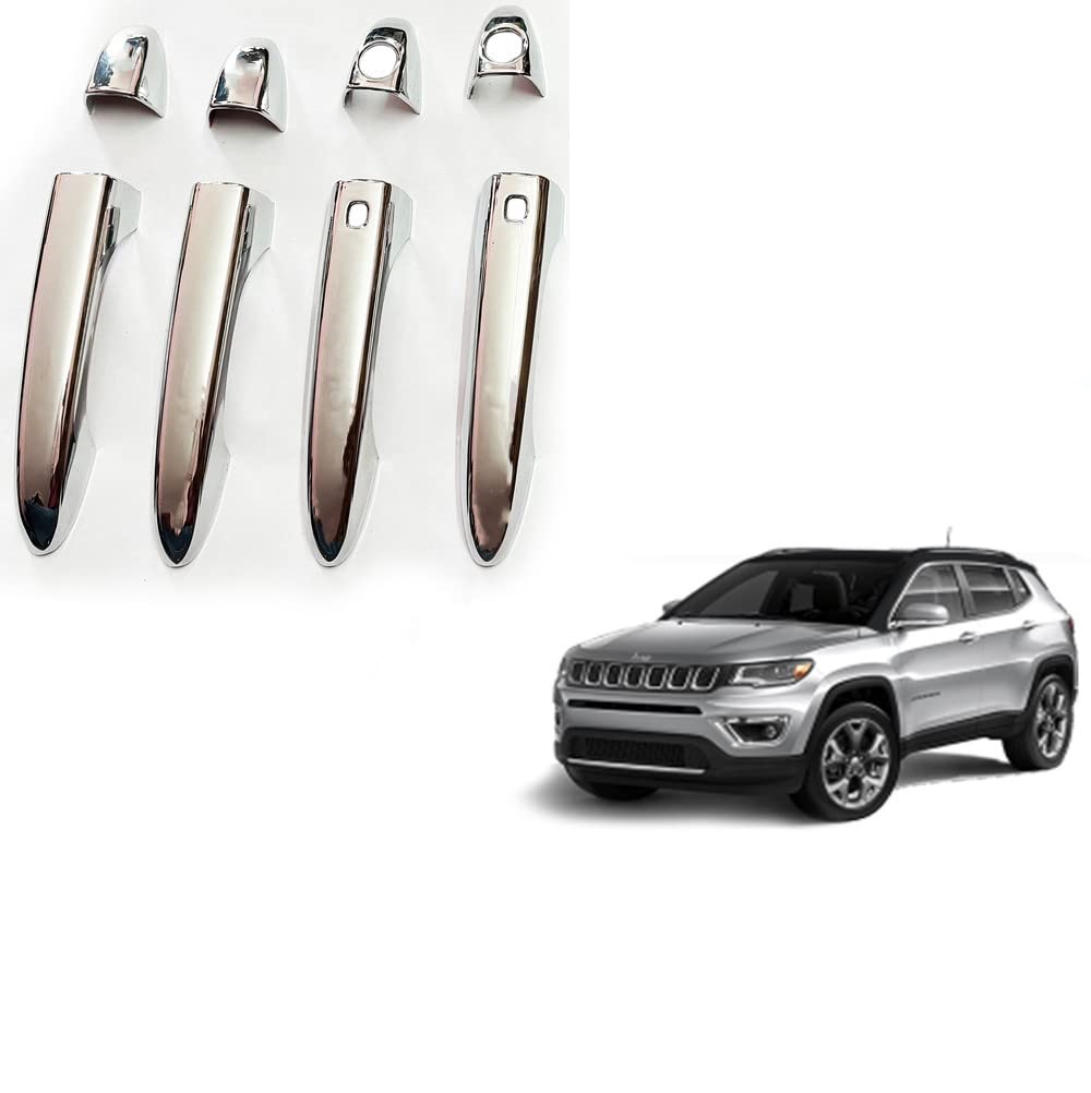 Door Handle Chrome Cover Compatible With Jeep Compass