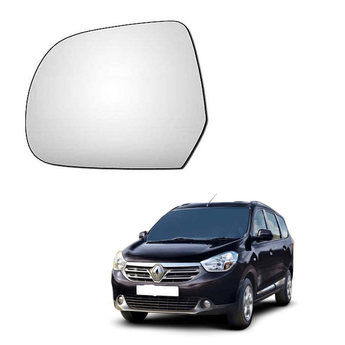 Car Left Side View Mirror Glass For Renault Lodgy 2015 To 2019 Model