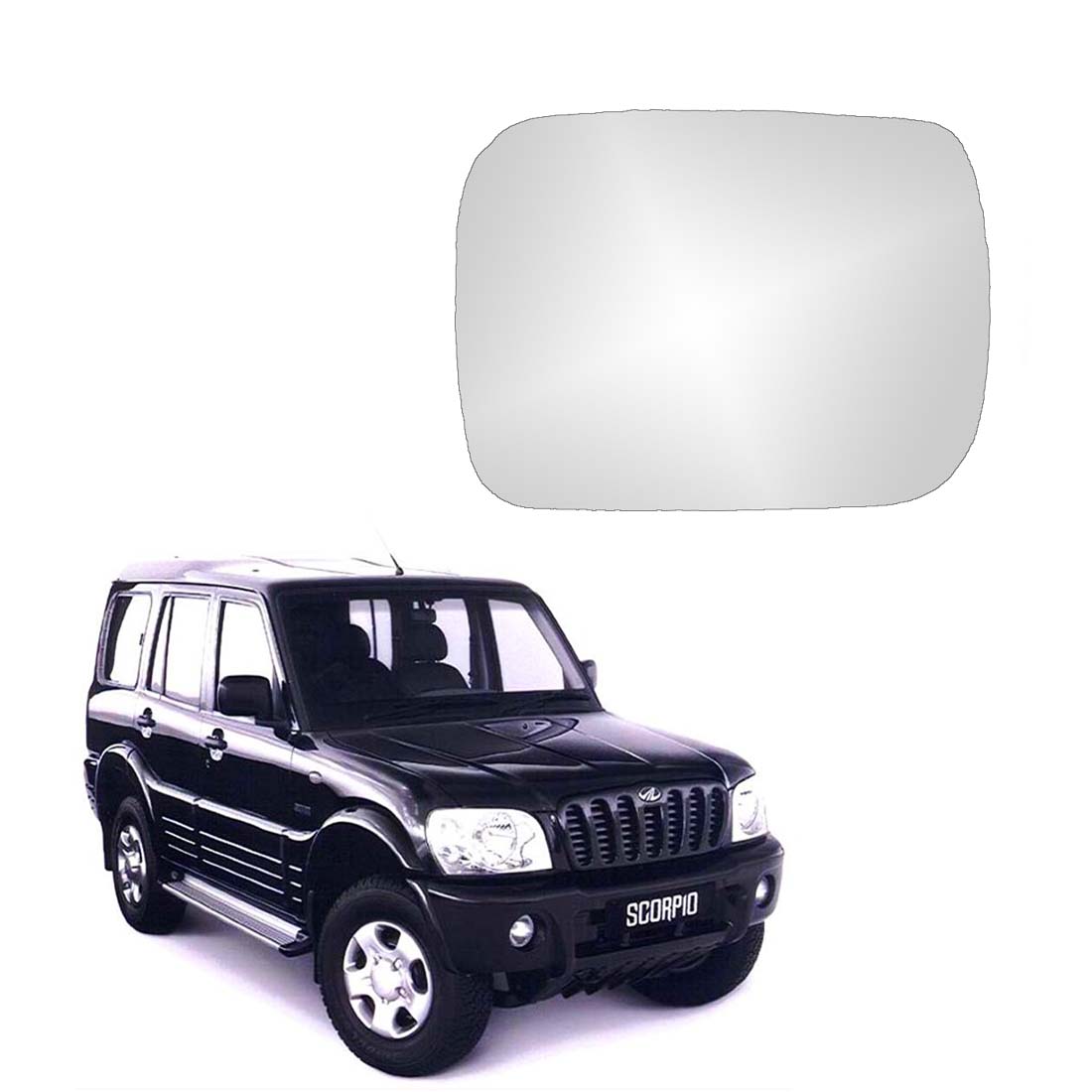 Car Right Side View Mirror Glass For Mahindra Scorpio 2002 To 2008 Old Model