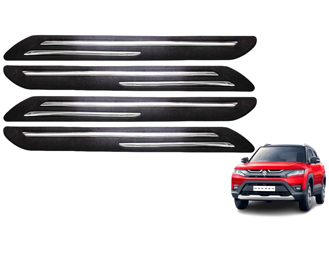 Car Bumper Guard/Bumper Protector Compatible with MARUTI BREZZA 2022 (Set of 4 Pcs)