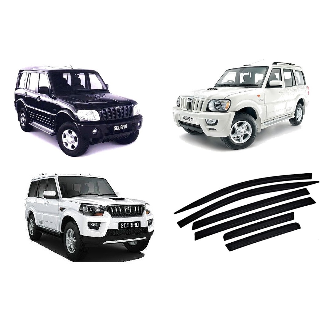 Car Window Rain Door Visor Compatible With Mahindra Scorpio Set Of 6 Pcs.