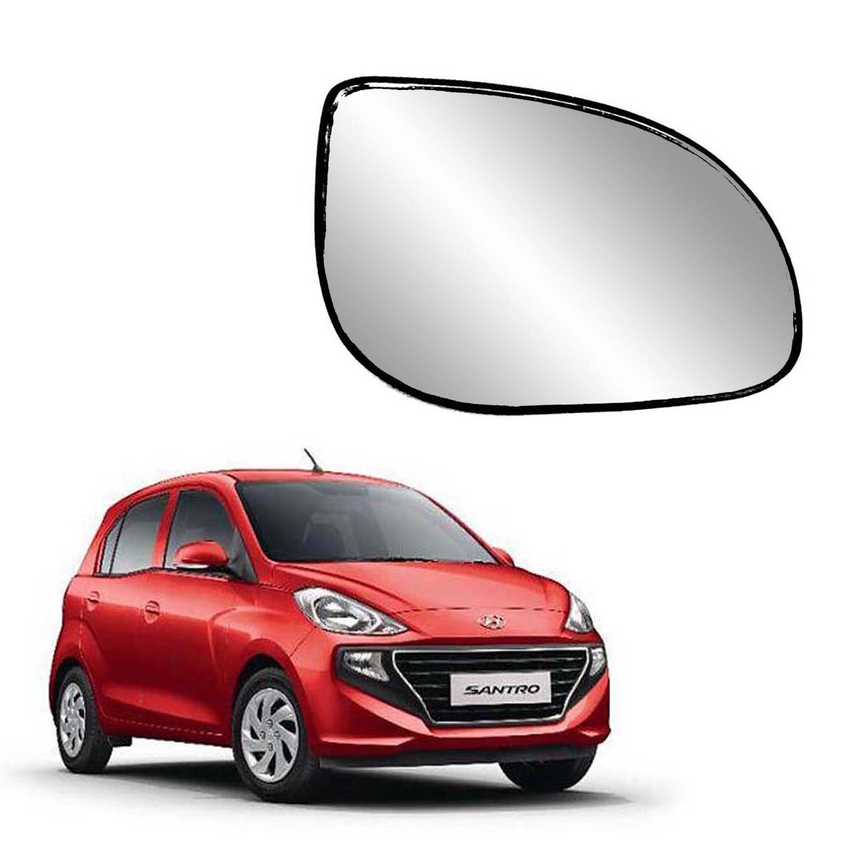 Car Right Side View Mirror Glass For Hyundai Santro Era/Magna 2018 To 2021 New Model