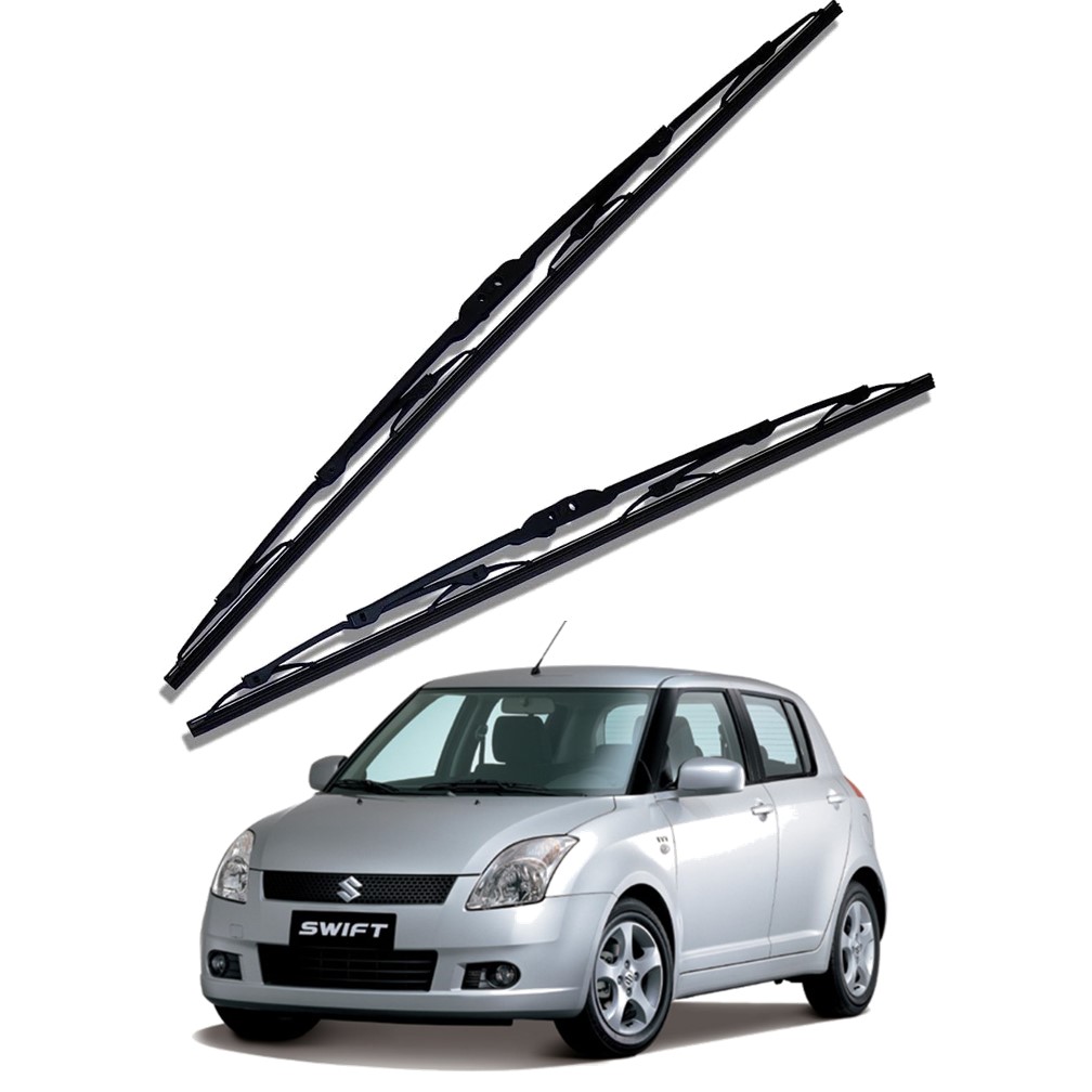 Front Windscreen Replacement Wiper Blades (21'/19') Compatible With Maruti Swift 2005-2011