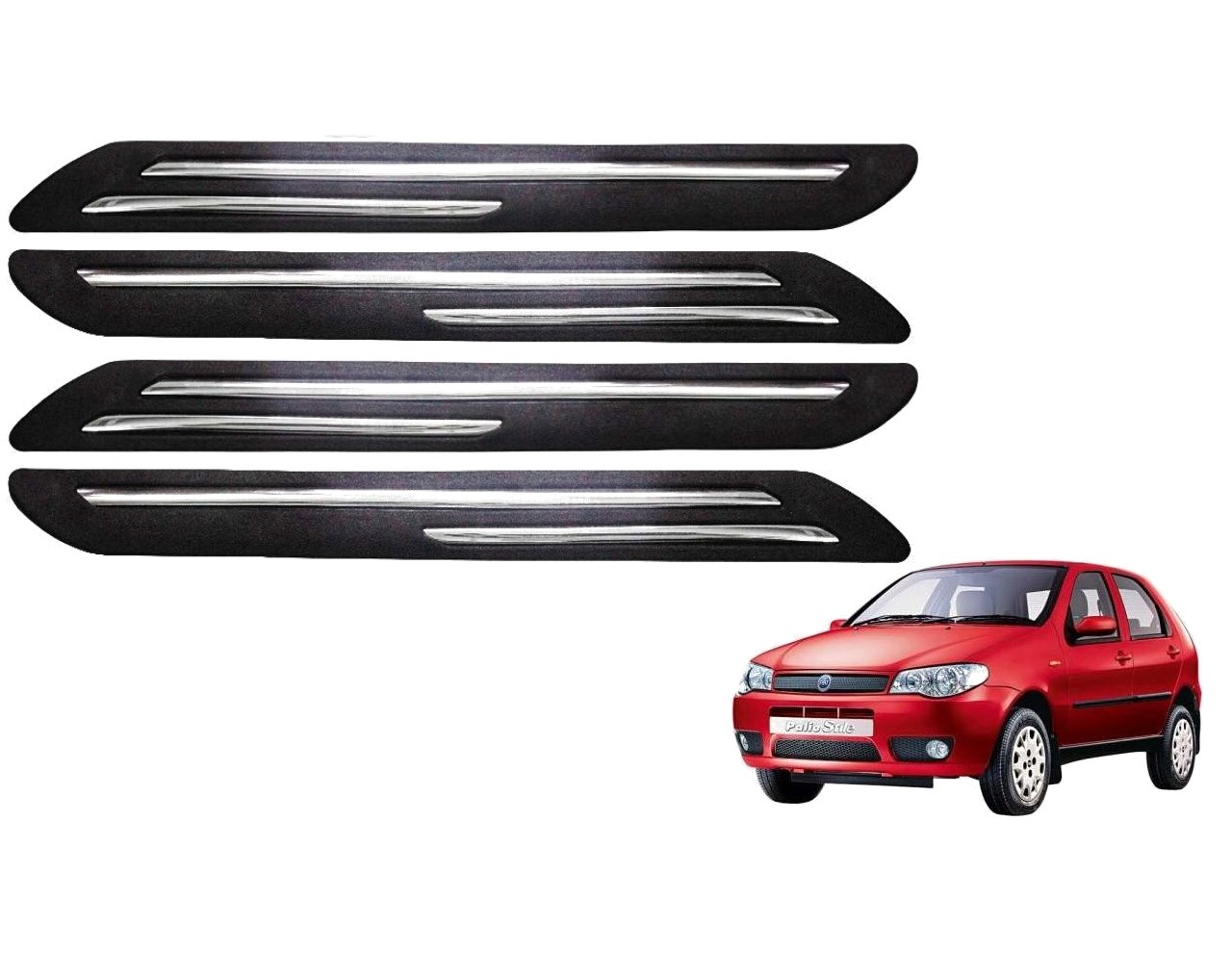 Car Bumper Guard/Bumper Protector Compatible with FIAT PALIO (Set of 4 Pcs)