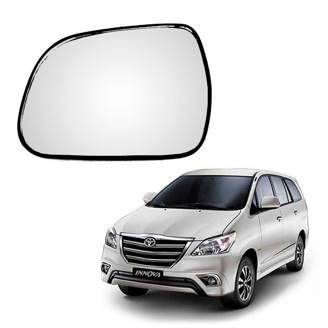 Car Left Side View Mirror Glass For Toyota Innova 2012 To 2016 Model Type-2