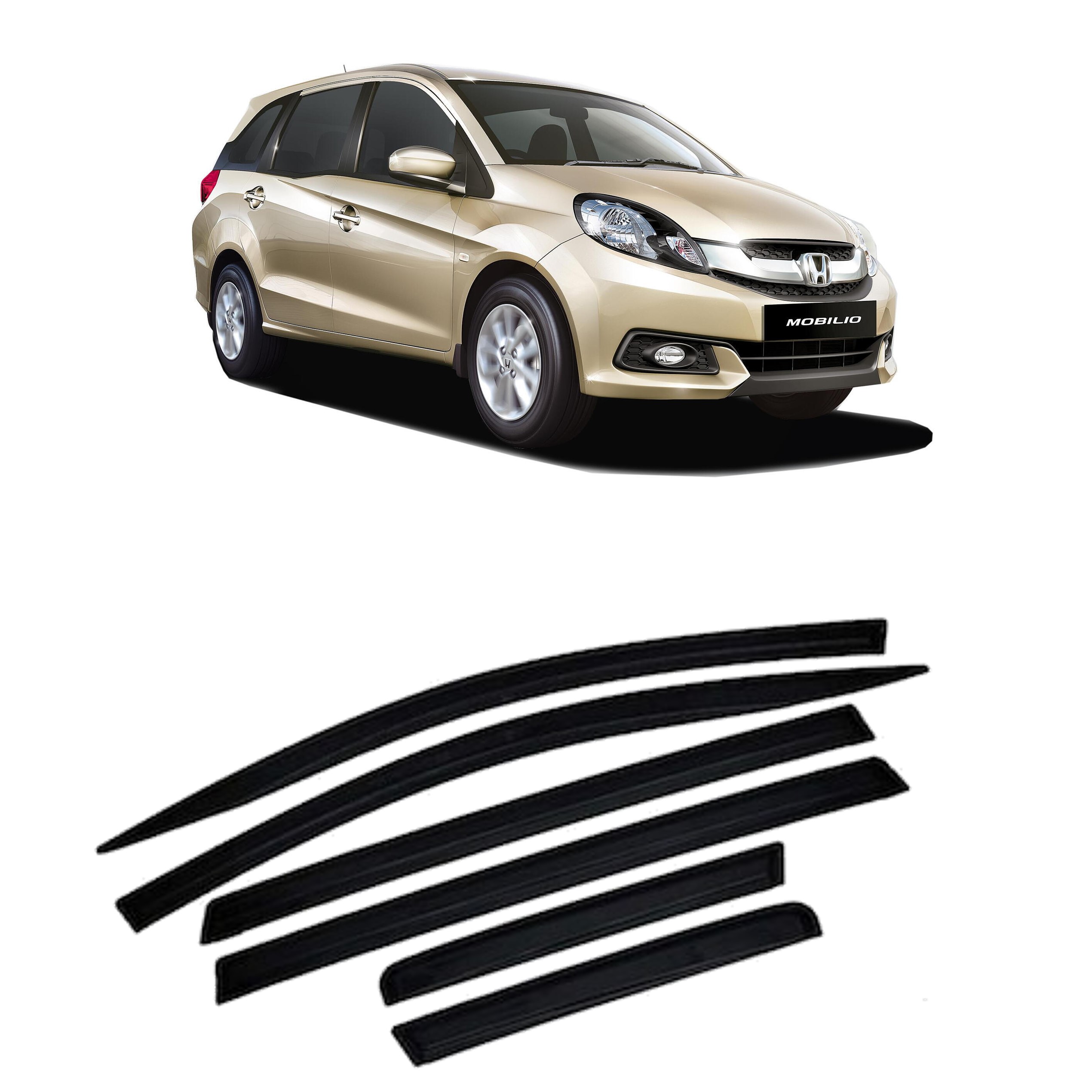 Car Window Rain Door Visor Compatible With Honda Mobilio Set Of 6 Pcs.