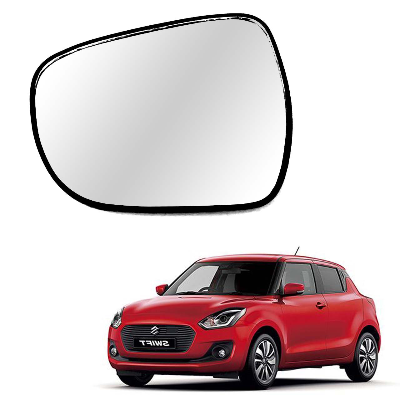 Car Left Side View Mirror Glass For Maruti Swift Vxi/Vdi/Zxi/Zdi 2018 To 2020 New Model Type 4