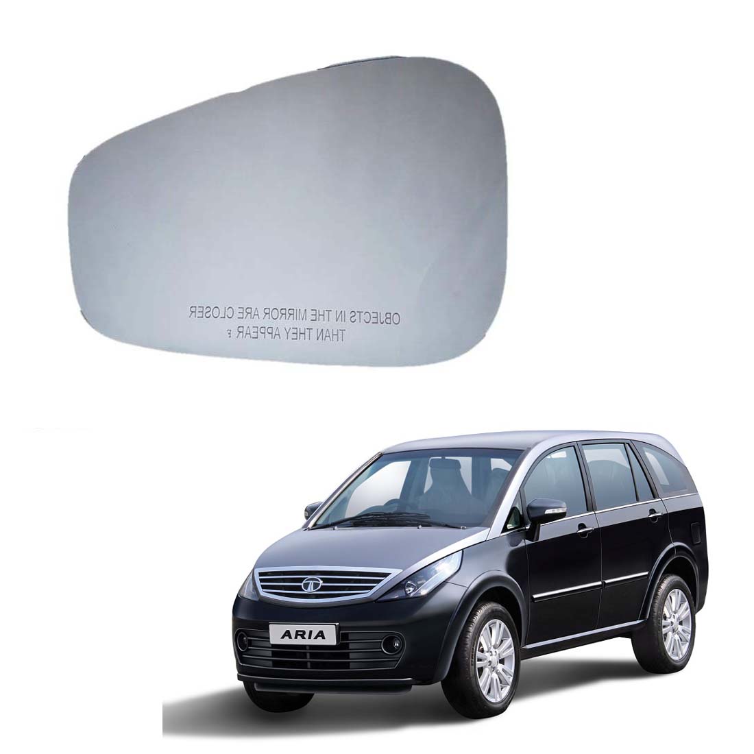 Car Left Side View Mirror Glass For Tata Aria 2010 To 2018 Model