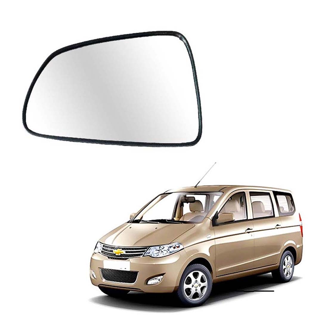 Car Left Side View Mirror Glass For Chevrolet Enjoy 2012 To 2017 Model